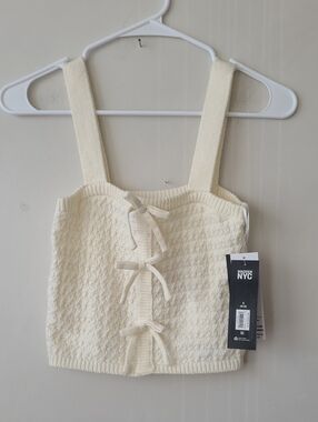 Madden Girl Cream Knit Tie-Front Camisole
